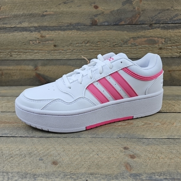 adidas Women's Hoops 3.0 Bold Shoes White/Fusion Pink - Picture 3 of 10